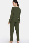 Zivame Cozy Ribbed 2 Top & 1 Bottom Loungewear Set - Leaf Clover — thumbnail 9
